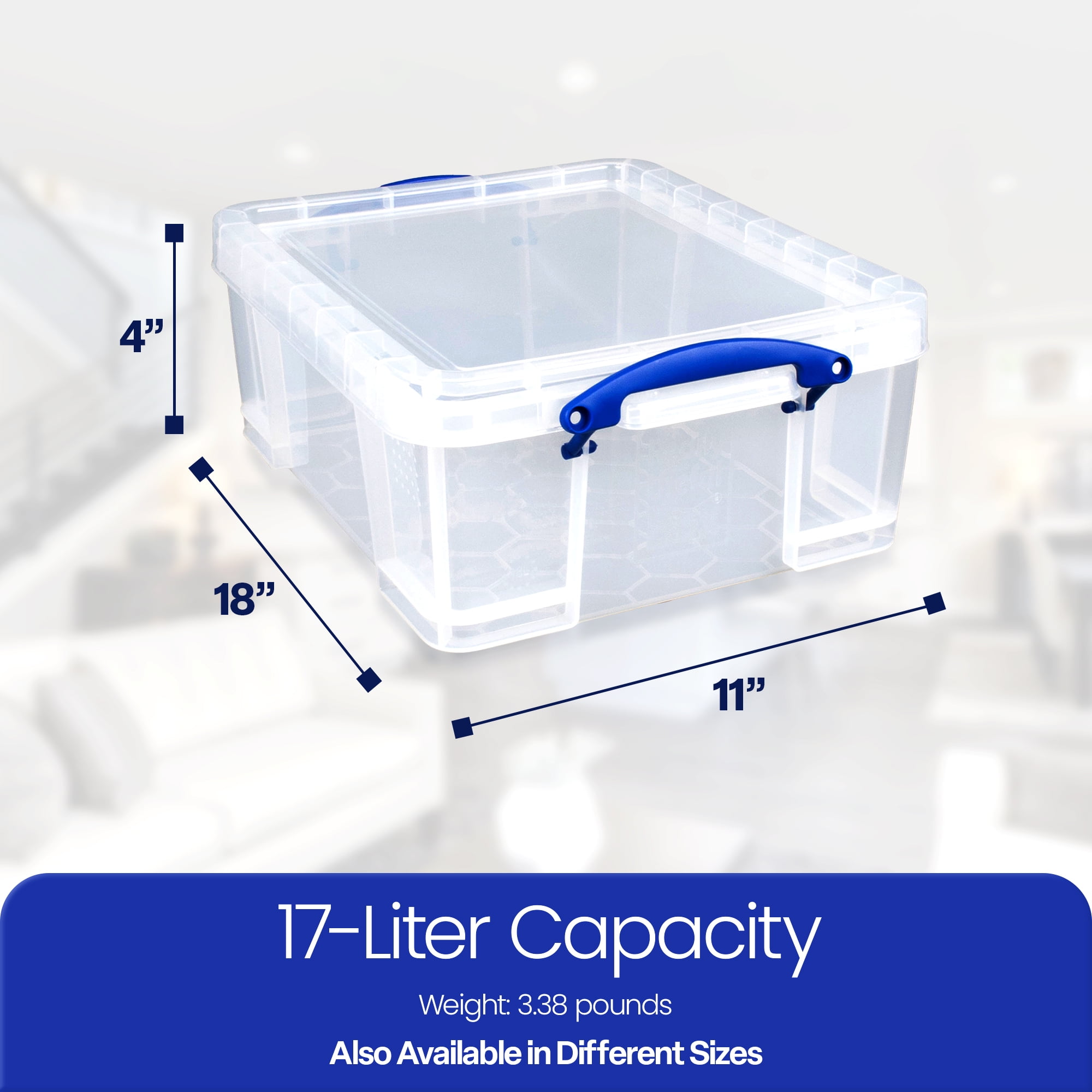 Really Useful Box 17L Storage Container w/ Lid & Clip Lock Handles(10 Pack)