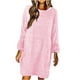 thumbnail image 1 of Otoño e invierno Mujer Casaul Sólido Manga larga Suelto O-cuello Peludo Suéter Vestido Fridja nbo2974, 1 of 5