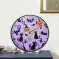 thumbnail image 4 of Yayeee Wall Clock Battery Operated 9.5" Silent Non-Ticking for Living Room, Purple Halloween Pumpkin, 4 of 8