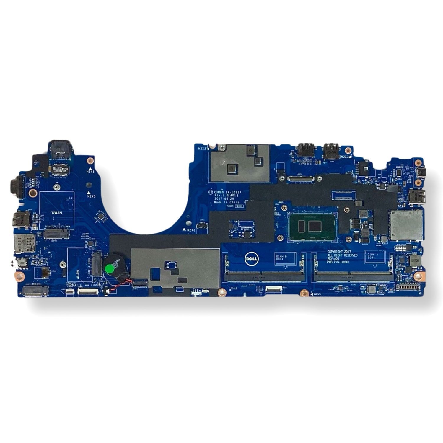 Pre-Owned Dell OEM Latitude 5580 Motherboard with Intel i5 2.5GHz CPU Intel Graphics 25W0N
