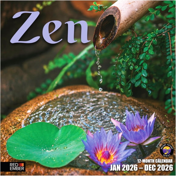 Calendario de Pared RED EMBER Zen 2026 30x60 cm 12 Meses