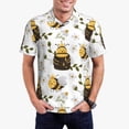 thumbnail image 1 of Lsque Honey Bee Insect Pattern Golf Shirts for Men Dry Fit Print Moisture Wicking Performance Short Sleeve Polo Shirt-Medium, 1 of 6
