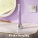 thumbnail image 5 of Sonic Dermaplaning Tool para mujeres, Recargable Dermaplane Razor Sonic Edge Tecnología para vello facial, exfoliante y pelusa de melocotón, 10 cuchillas de repuesto color morado, 5 of 7