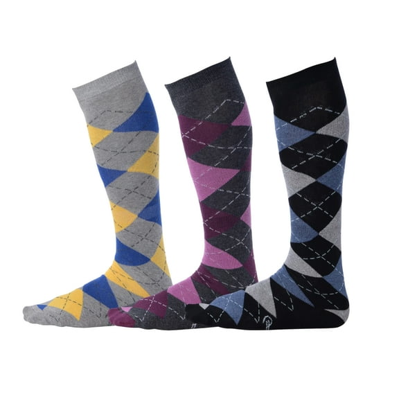 Pierre Henry Over the Calf Socks for Men (3 pairs) | Cotton Over the Calf Dress Socks | Long Socks that Stay up 12 hours