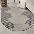 thumbnail image 6 of World Rug Gallery Indoor Area Rug Bohemian Stripe Jute Rug Carpets for Living Room Rugs for Sale - CREAM 5'x7' Oval, 6 of 8