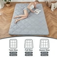 thumbnail image 5 of Zelladorra Japanese Floor Mattress, Thick Futon Mattress with Bed Pillow, Roll Up Floor Sleeping Mat Tatami Mattress Suitable for Guest, Camping, Grey, 5 of 6