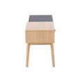 thumbnail image 2 of Miekor Furniture Telephone Contemporary Bench in Natural Wood and Grey Fabric with Pull-Out Drawer No.2508, 2 of 5