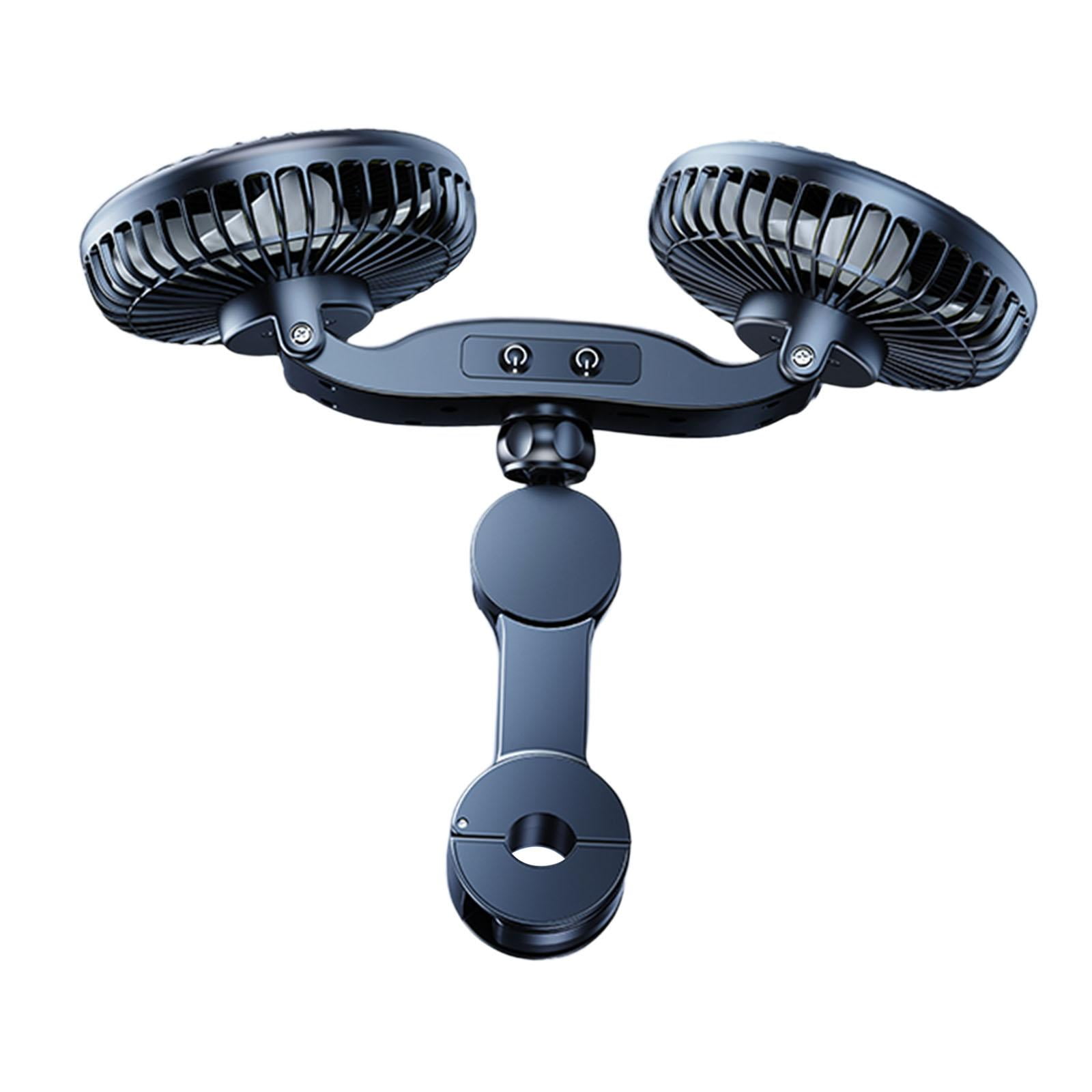 Dickly Car Fan for Backseat Double Headed Fan USB Fan Adjustable SUV RV Sedan Universal