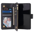 thumbnail image 5 of Dteck Case for Apple iPhone 12 Pro 6.1-inch,Luxury Leather Zipper Wallet Kickstand Case Magnetic Buckle Horizontal Flip Cover with 5 Card Slots/Photo Pocket for iPhone 12 6.1",Black, 5 of 8