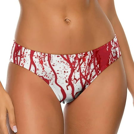 Red Blood Spot Women s Low Waist T-Back Thong Panty Underwear Brief Cute
