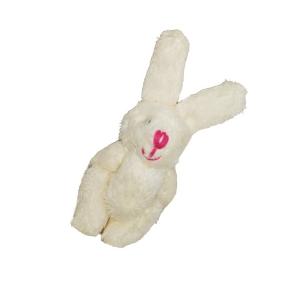 Toystoory Mini conejos articulados, Adorable, resistente al desgaste, práctico conejito de peluche, exquisito colgante, muñeco de peluche, Kits de decoración para fiestas Beige 4.5 cm