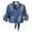 Blue-A, variant on Clearance Women's Oversized Mid Long Denim Jacket Jean Biker Coat Single Breasted