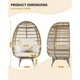 thumbnail image 4 of AKDSteel Egg Chair Outdoor, 360° Swivel Wicker Egg Chair with Plush Cushion, Lounge Chair Indoor,Steel Frame and Metal Base, Balcony Furniture, 4 of 6