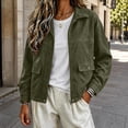 thumbnail image 6 of Enjoytime Lightweight Jacket Women Fall Winter Lapel Collar Zip Up Cropped Coat Casual Trendy Long Sleeve Outerwear, 6 of 7