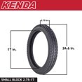thumbnail image 2 of Kenda Small Block K262 2.75-17 Tire with TR-4 275/300 Tube with Keychain, 2 of 9