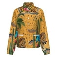thumbnail image 5 of Jackets for Women Winter Coat Jackets Flannel Stand Collar Jacket(Tropical Jungle Leopard Vibrant Scene,Size:S-4XL), 5 of 7