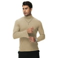 thumbnail image 3 of Tyhengta Men's Turtleneck Sweaters Long Sleeve Pullover Sweaters Mock Neck Knitted T-Shirt Basic Slim Fit Tee Tops Khaki 2XL, 3 of 10