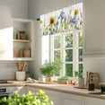 thumbnail image 3 of Pastoral Flowers Valances for Windows, 60 x 18in, Spring Sunflower Plants Leaves Rod Pocket Kitchen Valance Curtain Light Filtering Window Treatments for Living Room Bedroom, 1 Panel, 3 of 7