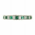 thumbnail image 3 of HeartsAndYou 1.2ct Natural Emerald & Diamond Wedding Band Ring Stylish 14k SOLID White Gold, 3 of 9
