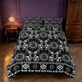 thumbnail image 2 of Homewish Bohemian Sun Moon Bedding, Baroque Damask Duvet Cover Full, Black White Aztec Decor, Black Reversible 3 Pieces, 1 Duvet Cover and 2 Pillowcases, 2 of 6