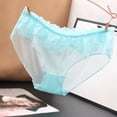 thumbnail image 2 of Panties for Women,Transparent Lace Underwear Low Waisted Seamless Mesh Triangle Panties For Women,Womens Underwear,Light Blue,L, 2 of 3