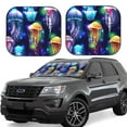 thumbnail image 2 of Bingfone Transparent Jellyfishes Print 2-Piece Sun Shade Front Windshield - Foldable Car Front Window Sunshades For Most Sedans Suv Truck - Large, 2 of 7