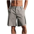 thumbnail image 2 of pstuiky Pantalones cortos para hombre, Pantalones cortos casuales de moda para hombre, de color liso, con bolsillo, cintura elástica y cremallera. Pantalones cortos de golf, 2 of 9