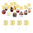 thumbnail image 3 of Golden Number 30 Cupcake Toppers for Decorating with Paper Picks Perfect for Birthday Party Cake Decorations, 3 of 5
