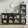 thumbnail image 5 of Tall Wooden Bookshelf, 4 Cube Bookcase with Sphere Foot, Freestanding Storage Cabinet, Sturdy Kids Storage Organizer for Living Room Bedroom Playroom Kitchen Bathroom, 5 of 8