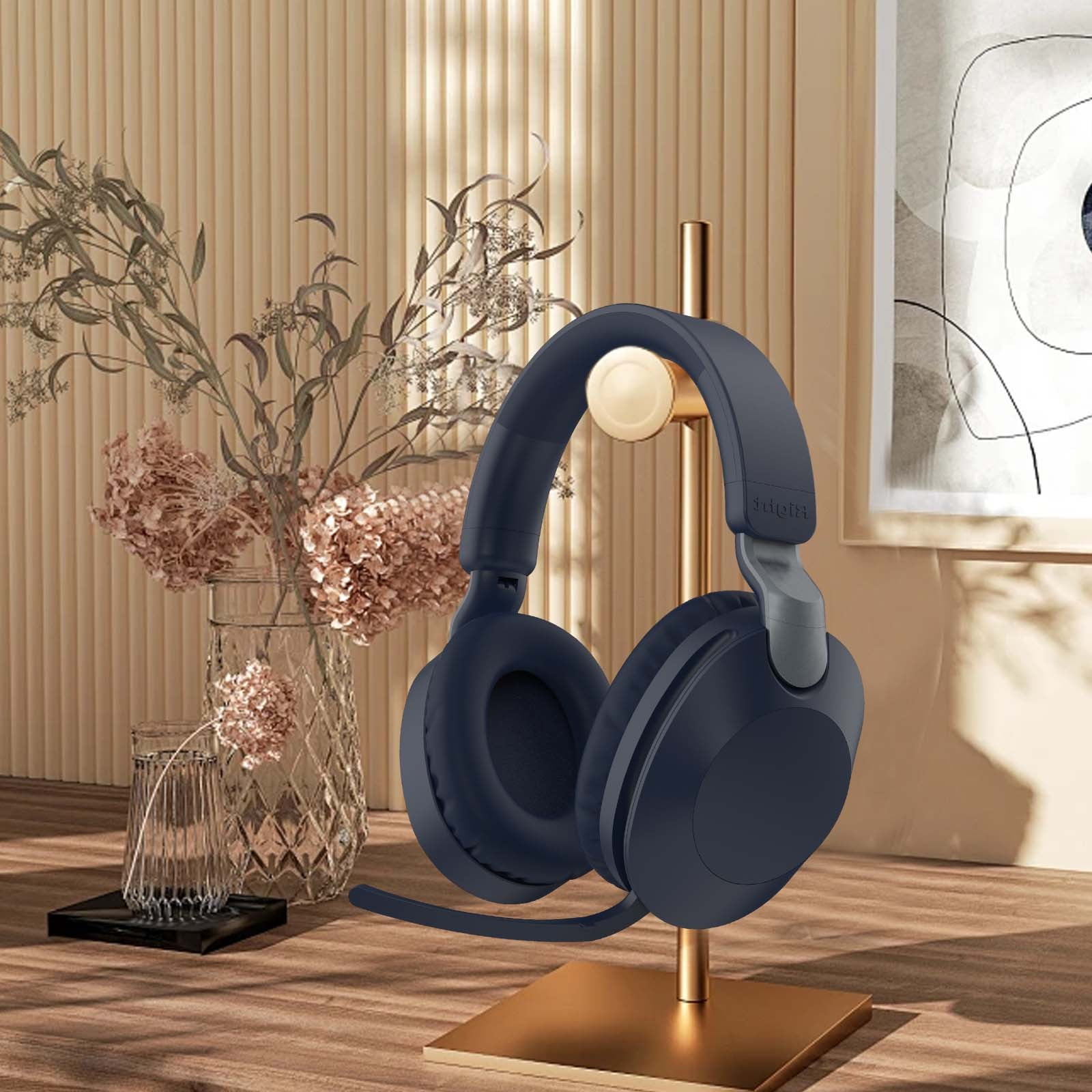 Wireless Headphones Bluetooth On-Ear Headset with Microphone and up to 50 Hours Battery Life with Quick Charging,Blue