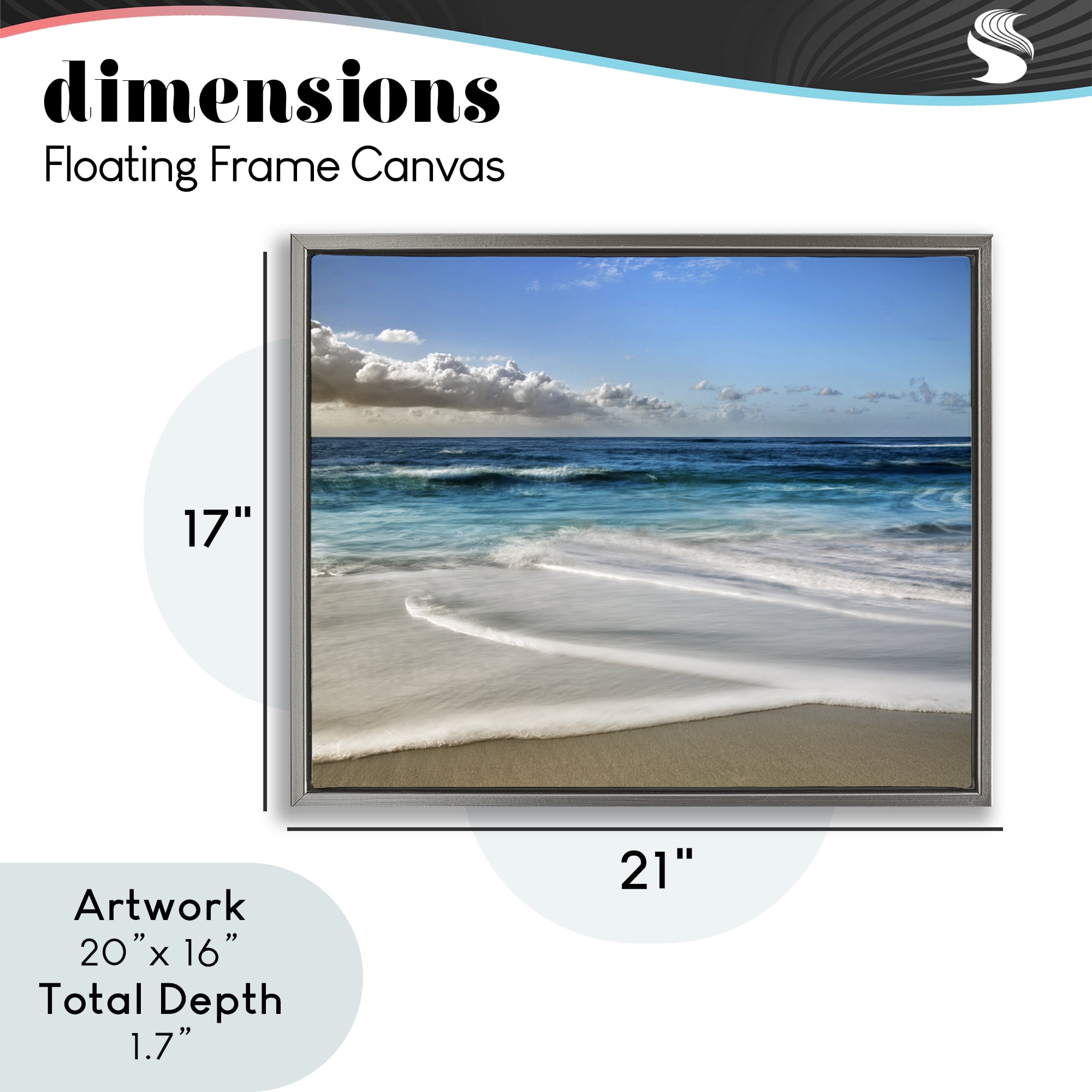 Stupell Industries Morning Foam on Shore Gray Framed Floater Canvas Wall Art, design by Superstock