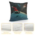 thumbnail image 4 of Orinice Santa Hat Sleigh Graphic Decorative Throw Pillow Cover for Home Couch Living Room Bed Sofa Winter Pillow Case 1PC 18x18in, 4 of 5
