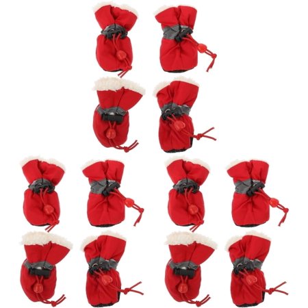 12 Pcs/Set Pet Dog Shoes Dog Boots for Large Dogs Dog Socks cat Socks Dog paw Protection Dog Boots for Small Dogs Winter Small Dog Shoes Dog Booties Shoes for Dogs Boots for Dogs Santa