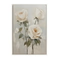 thumbnail image 3 of Kate and Laurel Sylvie Beaded Soft White Roses Vintage Framed Canvas Wall Art by The Creative Bunch Studio, 23x33 White, Delicate Flower Art for Wall, 3 of 7