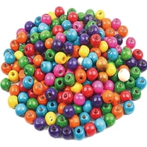 200 Pieces Colorful Round Wood Beads, Large Hole Round Wood Spacer Beads for DIY Project, Wooden Spacer Beads