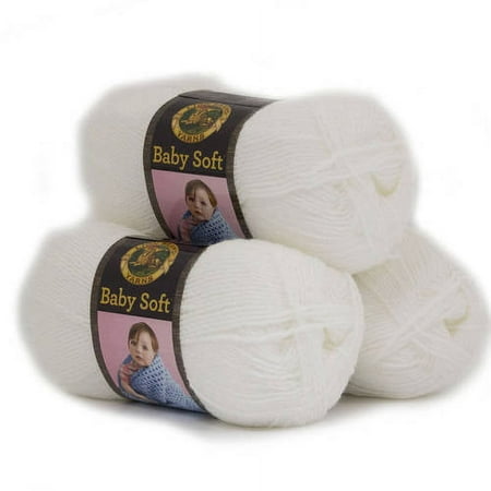 UPC: 0842093106487 | Lion Brand Yarn Baby Soft White Acrylic Nylon White Yarn 3 Pack