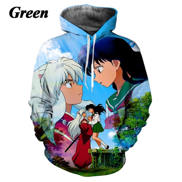 Moda casual Para Hombre inuyasha Impresión 3d cool funny hoodie top Estilo Fino