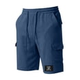 thumbnail image 3 of Men Summer Cargo Shorts with Multiple Pockets Classic Fit Drawstring Waist Casual Style 1979 Print Lightweight Workwear, 3 of 5