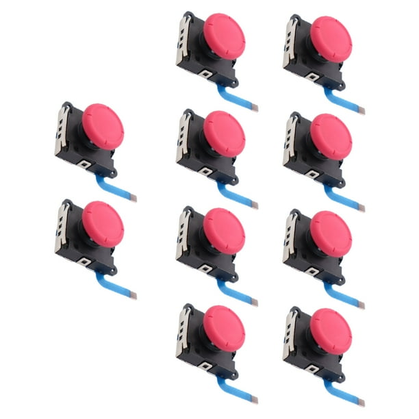 Sidaley Joystick analógico de 10 Uds con empuñaduras de palanca de mando, piezas de Sensor, botón, mango izquierdo, Kit de controlador Videojuegos y accesorios Rojo