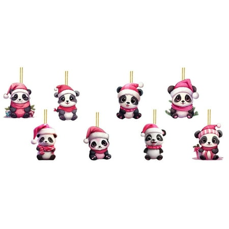 

FORYULIK New Christmas Pendant Panda Christmas Tree Car Acrylic Pendant Home