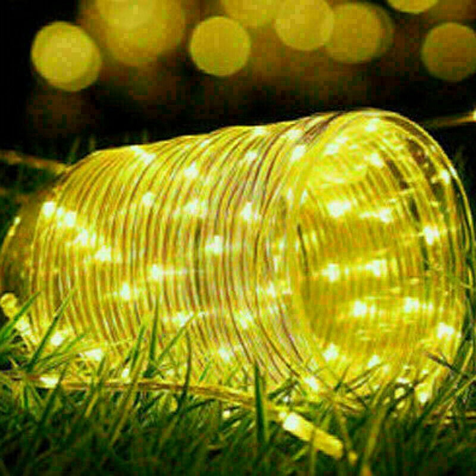 HESHENG Christmas Solar Powered Rope Tube String Fairy Lights Strip Outdoor Garden Xmas Decor Lights, Warm White 32M-300LEDS