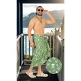 thumbnail image 2 of LA LEELA Men's Pareo Cotton Linen Effect Halloween Costumes Scary Pumpkin Swimwear Cover Up Beach Wrap Summer Sarong One Size Cotton Linen Effect Bones, Skull Green, 2 of 5