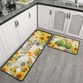 thumbnail image 2 of Rooster Kitchen Mats for Floor Sunflower Kitchen Rugs Sets of 2 Non Slip Absorbent Washable Kitchen Rugs Anti Fatigue 17"x47"+17"x30", 2 of 6