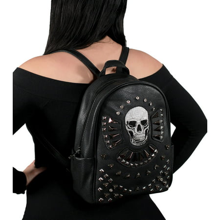 Gothic Skull Studded Concealed Carry Backpack