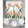 thumbnail image 2 of Orange Tulip Swag Curtains for Living Room/Bedroom Windows, Watercolor Retro Elegant Botanical Kitchen Curtains and Valances Set 36 Inch Length, Light Filtering Swags Valance Curtain Panels, 2 of 5