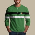 thumbnail image 7 of Men's St. Patrick's Day Irish Henley Shirt 3/4 Sleeve Color Block Clover Top, 7 of 7