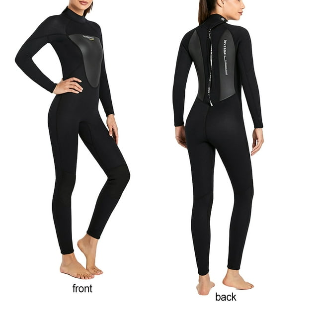 Combinaison de Plongée Haute Efficacité à l'Épreuve du Froid Maillots de Bain Confortables Forte Crème Solaire Réduire la Résistance à l'Eau Combinaison de Plongée Classique Col Rond Femmes Noir