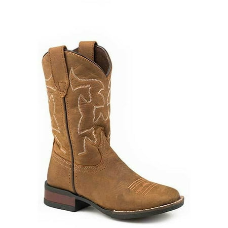 

Kid s Roper Cow Hide Boots Handcrafted Brown