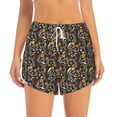 thumbnail image 2 of Vsdgher Daisies Flowers Print Women's Running Double Layer Shorts High Waisted with Pockets Elastic Yoga Workout Athletic Gym Sports, 2 of 8