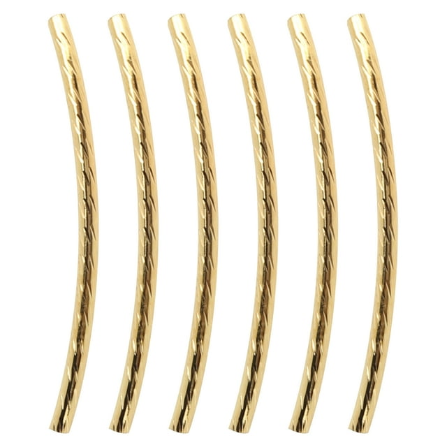 Curved Noodle Tube Spacer Beads, Tube Beads Brass 200Pcs DIY Materials
